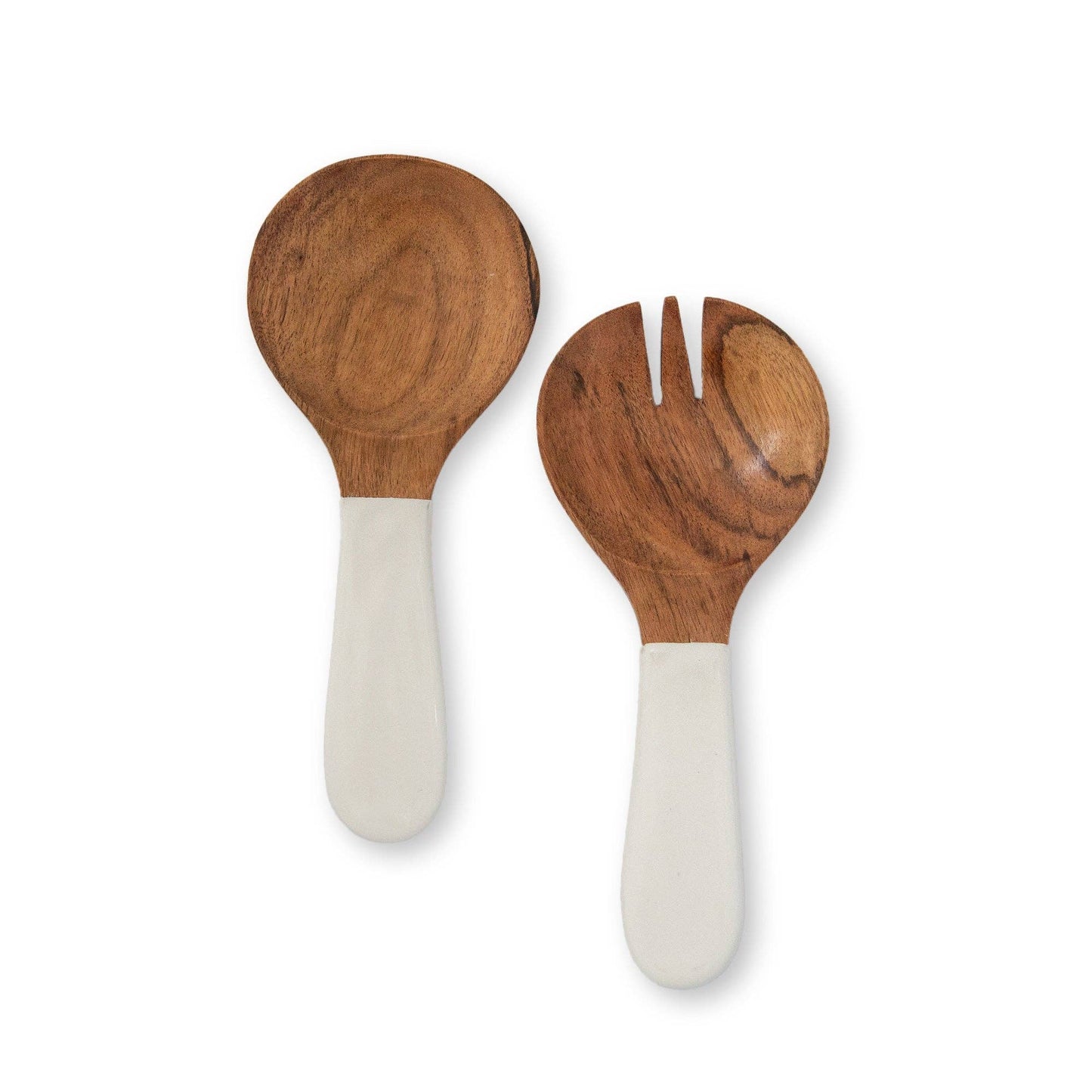 Wood + White Collection Acacia Wood Salad Servers