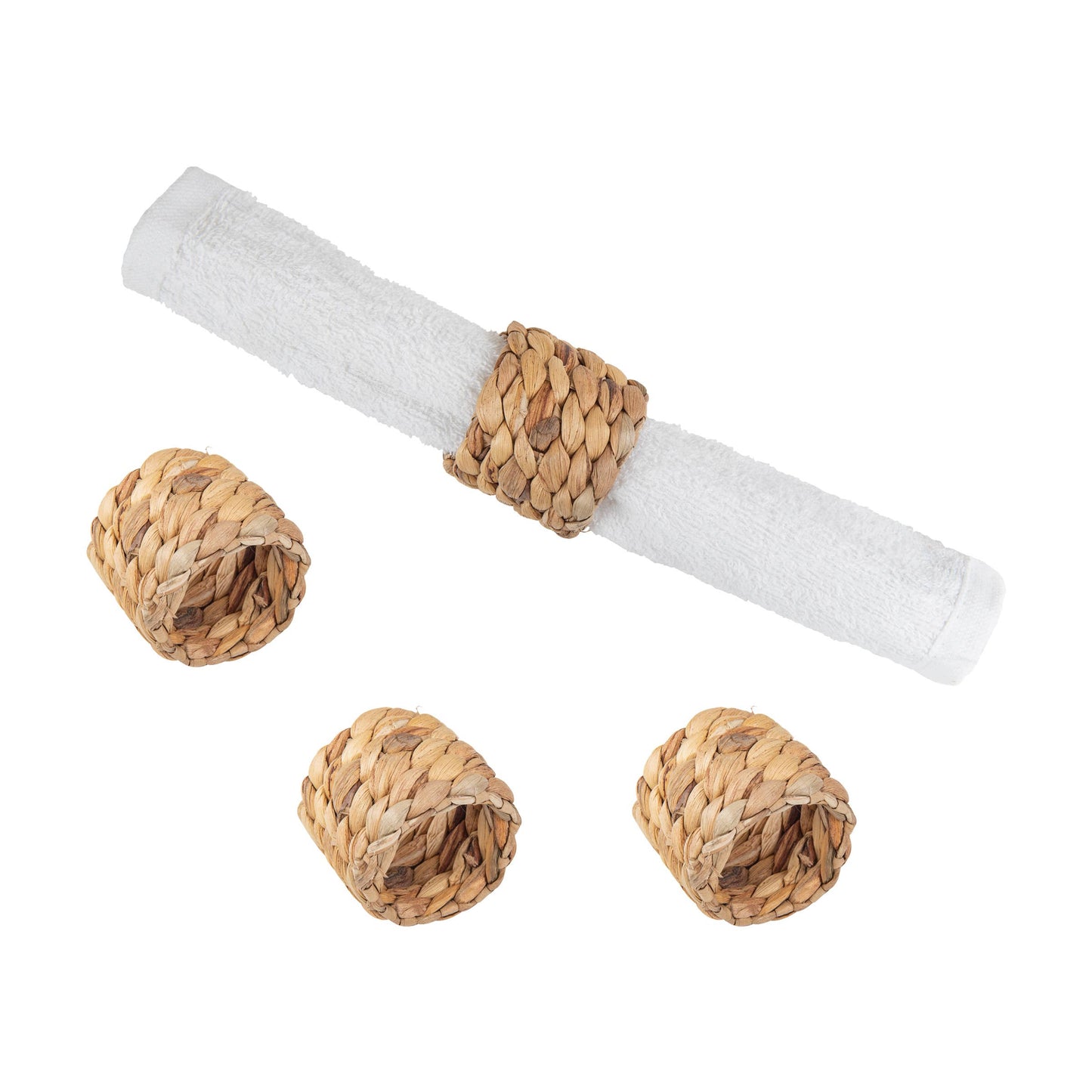 Woven Hyacinth Napkin Ring, Set of 4
