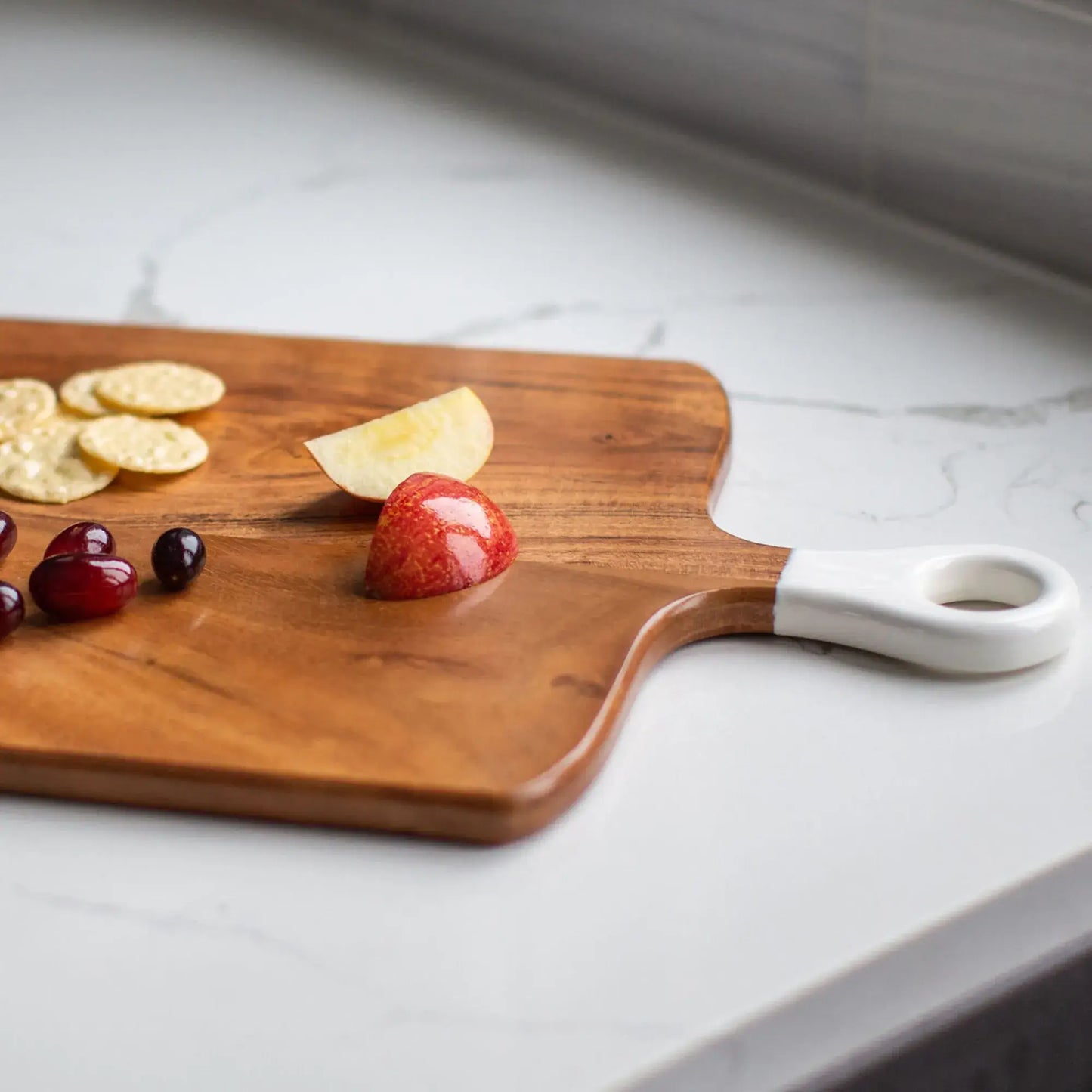 Wood+White Collection Acacia Wood Square Charcuterie Board M