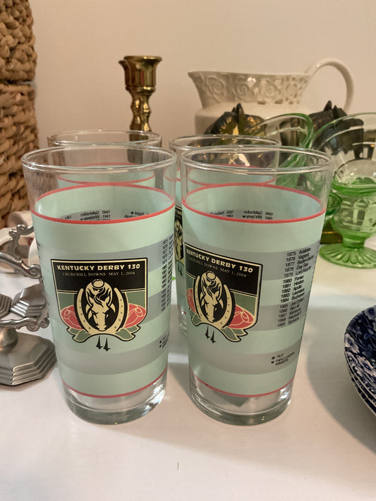 Vintage 130th Kentucky Derby pint glasses (set of 4)