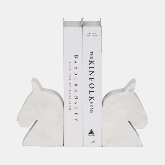 White Horse Head Bookends S/2