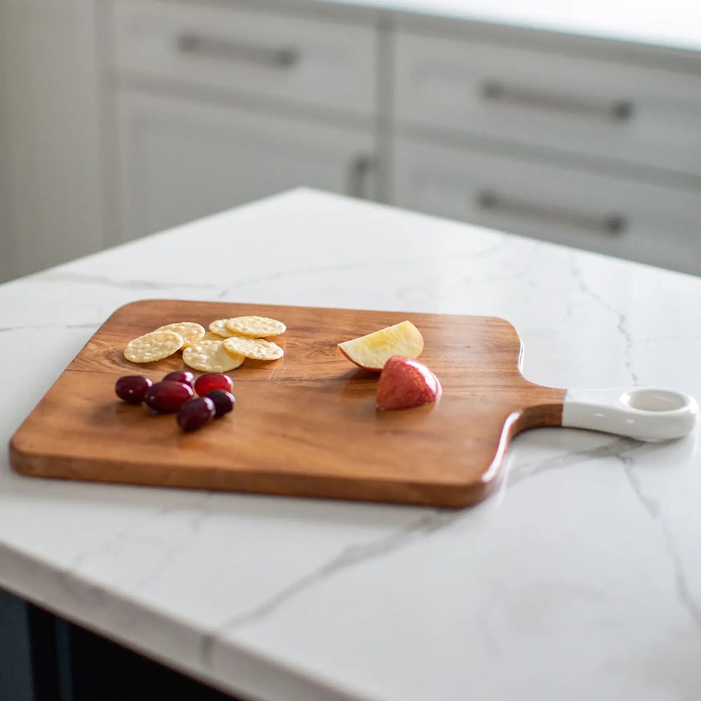 Wood+White Collection Acacia Wood Square Charcuterie Board M