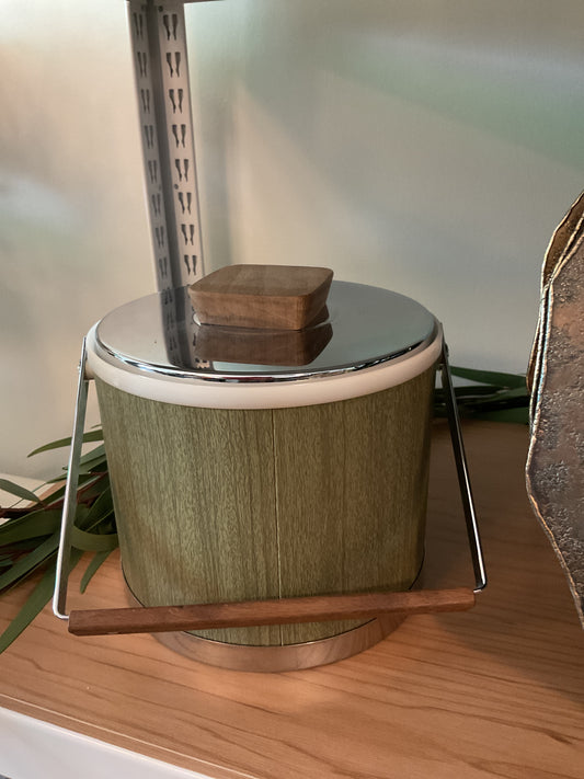 Vintage mcm green ice bucket