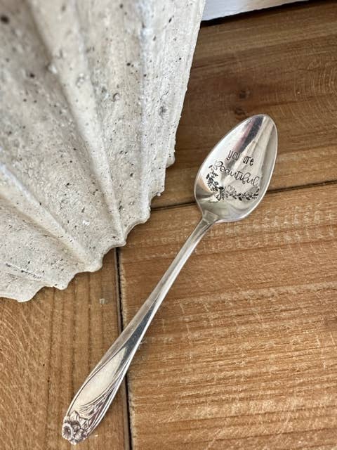 You Are Beautiful Vintage Stamped Spoon