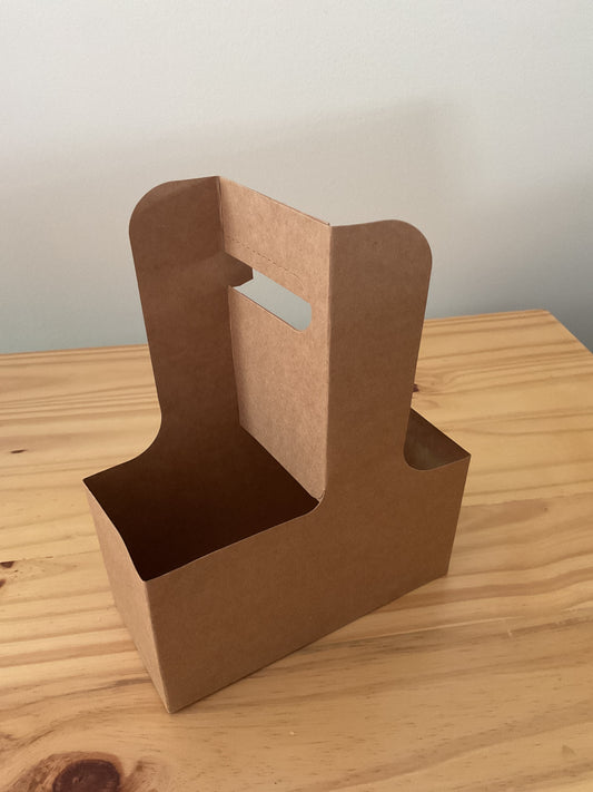 2-cup Kraft drink carrier with handle