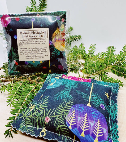 Balsam Fir Sachet with Essential Oils-Holiday Ornament Green